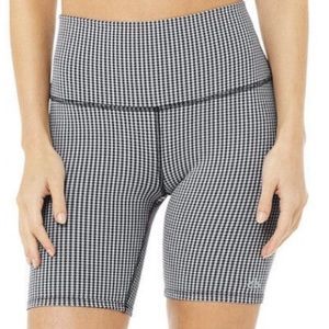 [ LIKE NEW ] Size small Alo Biker Shorts Micro Houndstooth Black And White Bike